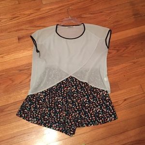 Flowy top and flowy shorts