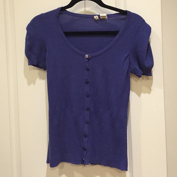 Anthropologie Moth Short Purple Cardigan XS