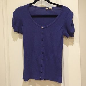 Anthropologie Moth Short Purple Cardigan XS