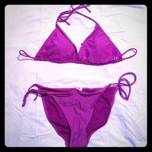 Purple triangle sting bikini