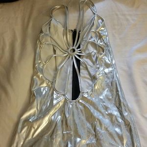 Front zip up exposed back dress