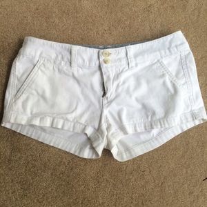Classic White Lowrise Cotton Shorts