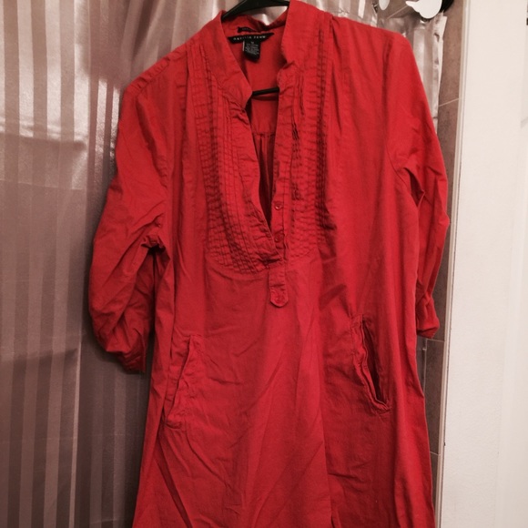 Orange shirt dress