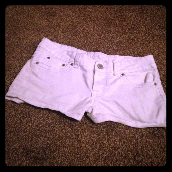 White denim shorts