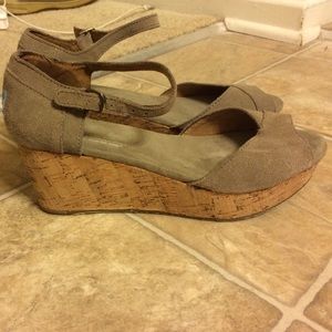 Toms suede platform wedges