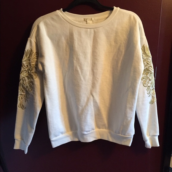 Dressy white and gold sweater - Picture 1 of 2