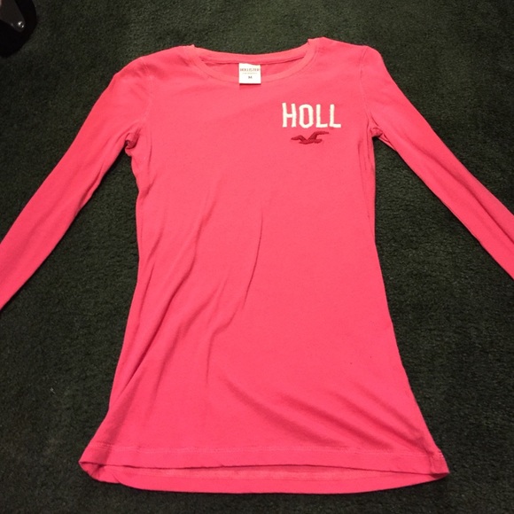 Long sleeve pink Hollister shirt - Picture 1 of 3