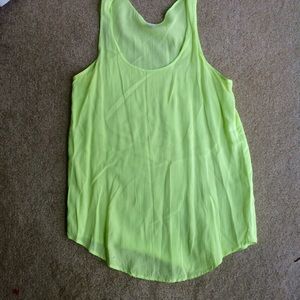 Chartreuse & White flowy tanks bundle