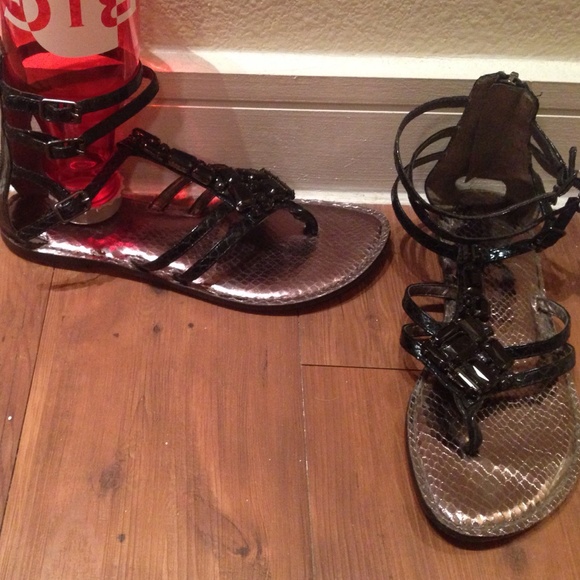 Black LOFT Ankle strap sandals