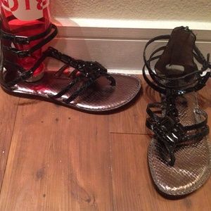 Black LOFT Ankle strap sandals