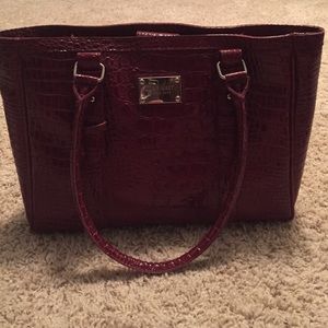 Red Nine West Snakeskin Bag