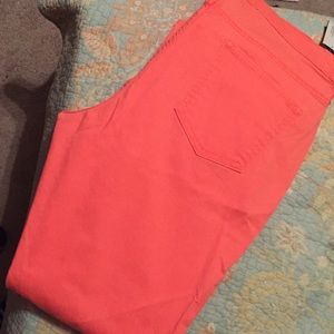 Old Navy Neon Coral Rockstar Jeans