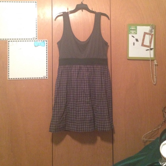 Grey and black plaid dress