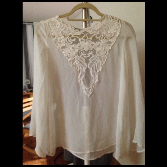 Sheer bohemian top with bell sleeves -Nasty Gal