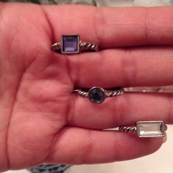 Set of 3 Dark Silver Ring Set 💕💕 - Picture 3 of 3