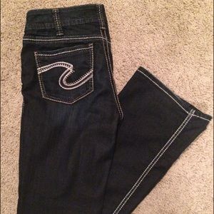 Silver Dark Blue Bootcut Jeans