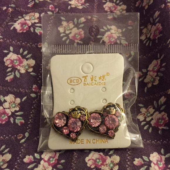 Princess Rhinestone Earrings - Picture 2 of 2