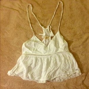 White Hollister Babydoll Tank Top