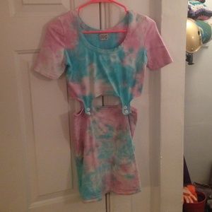 Shown To Scale pastel tie dye dress