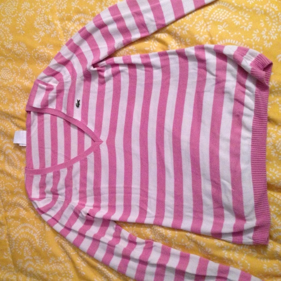 Lacoste sweater pink and white
