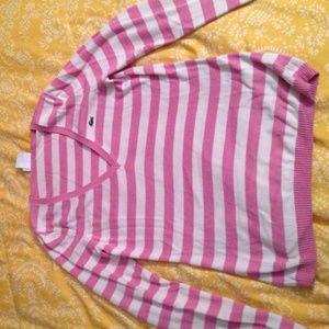 Lacoste sweater pink and white