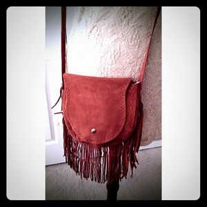 Brown suede purse