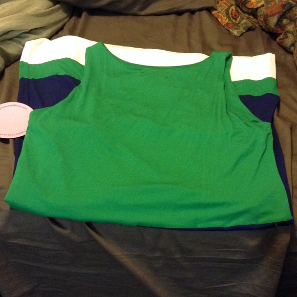 Gorgeous Bright Green, Navy and White Dress 🌸🌸 - Picture 2 of 4