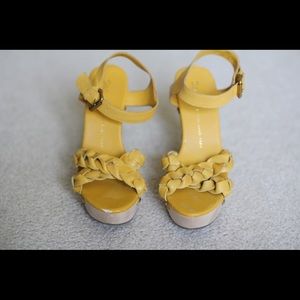 Gap Bright Yellow Wooden Sandals