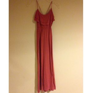 burnt red maxi dress