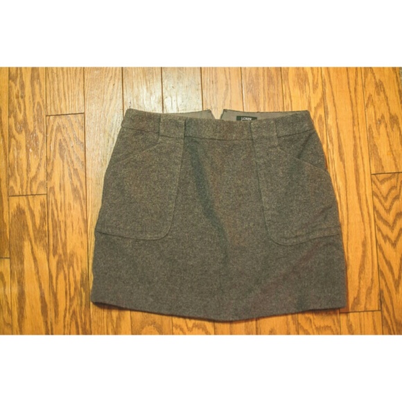 J. Crew grey wool mini skirt size 2