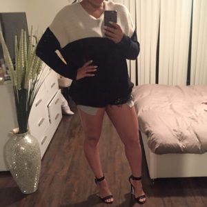 Two Toned Knit Sweater