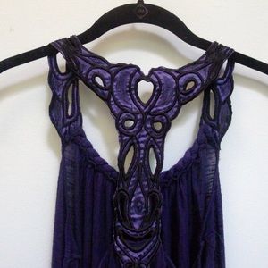 Blue going out tank w/ braided & metallic detail!