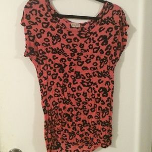Tops - Hot Pink Cheetah Sexy Ruche Sides Top 14/16/18 Tops - Hot Pink Cheetah Sexy Ruche Sides Top 14/16/18