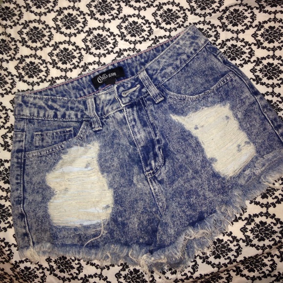 distressed high waisted shorts