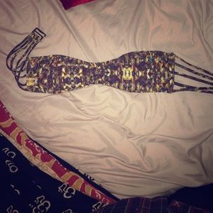 RVCA scrappy bandeau swim top