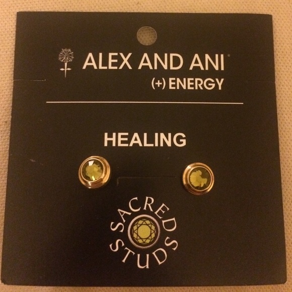 Sacred stud gold healing earrings
