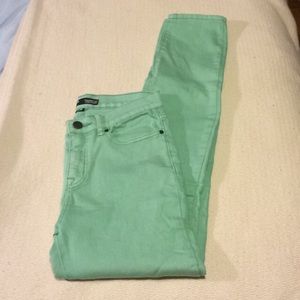 Mint green skinny jeans