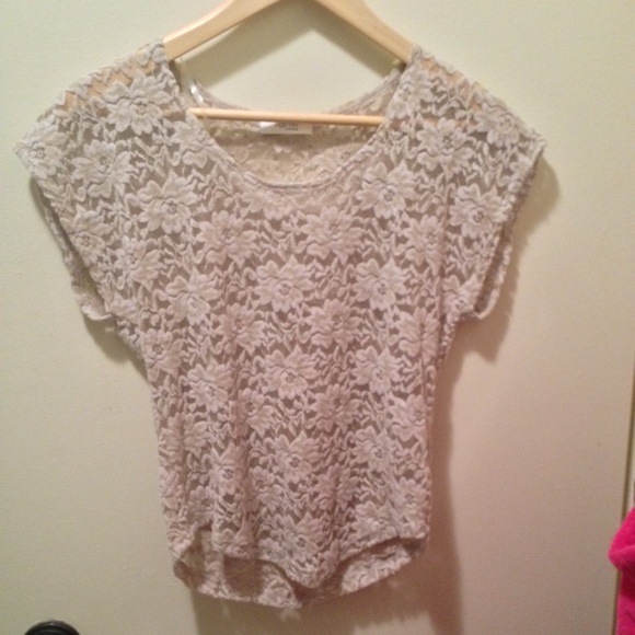 Nude lace top.