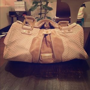 Jimmy Choo Anaconda Handbag, Beige and Gold