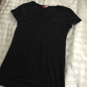 Black V-neck shirt