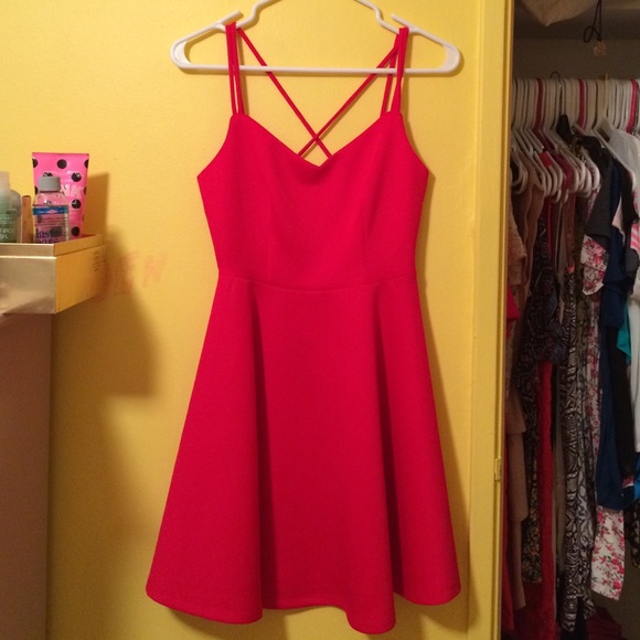 Skater red dress