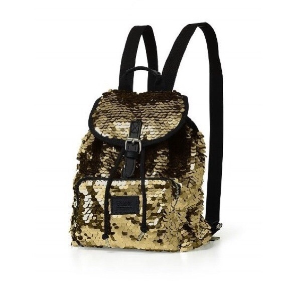 PINK Victoria's Secret Handbags - Victoria secret Mini Gold sequin Backpack