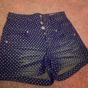 High waisted polka dot shorts