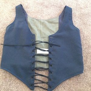 Denim lace up bodice, bustier