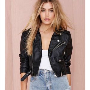 nasty gal cropped moto jacket
