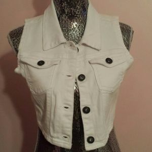 White Jean Vest