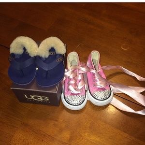 Toddler ugg sandals and custom made converse