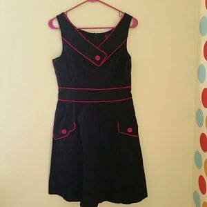 Black with red trim retro dress 1950's style