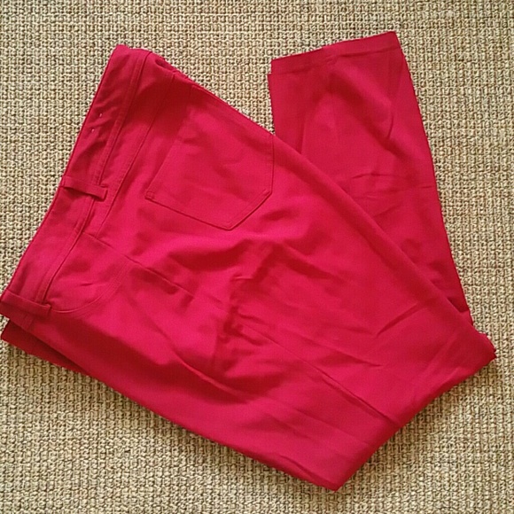 Comfy red stretch skinny pants