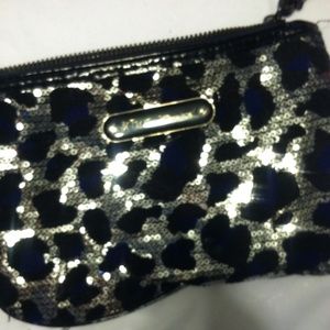 BETSEY JOHNSON CHEETAH SEQUIN CLUTCH